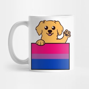 Love is Love Puppy - Golden Retriever - Bi Pride Flag Mug